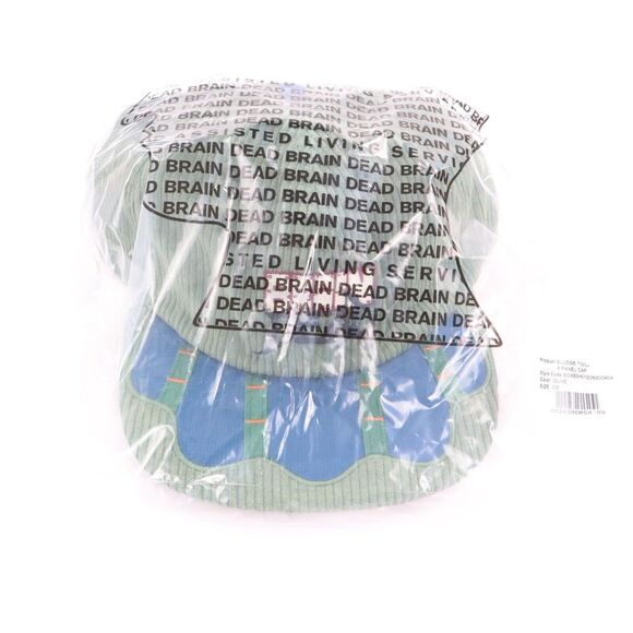 Brain Dead Sludge Twill 6 Panel Hat Cap Corduroy Green NEW - Picture 2 of 10